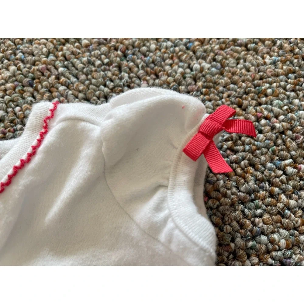 Gymboree Girls White Bodysuit with Pink Bows 3-6M